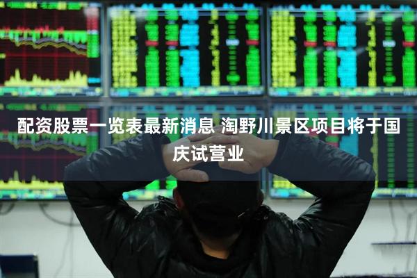 配资股票一览表最新消息 淘野川景区项目将于国庆试营业