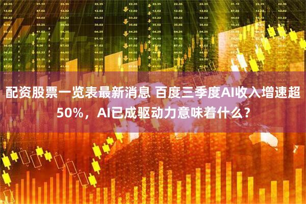 配资股票一览表最新消息 百度三季度AI收入增速超50%，AI已成驱动力意味着什么？