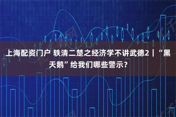 上海配资门户 轶清二楚之经济学不讲武德2｜“黑天鹅”给我们哪些警示？