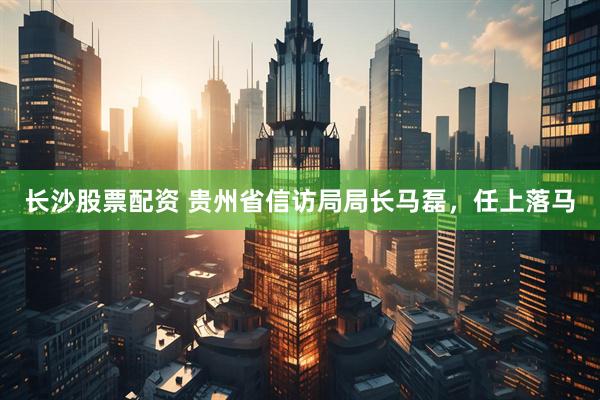 长沙股票配资 贵州省信访局局长马磊,任上落马